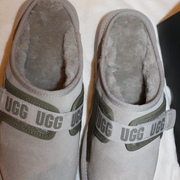 NIB UGG MEN\'S SUEDE SHEARLING LINED SLIP ON‎ CLOG SLIPPERS main image 5